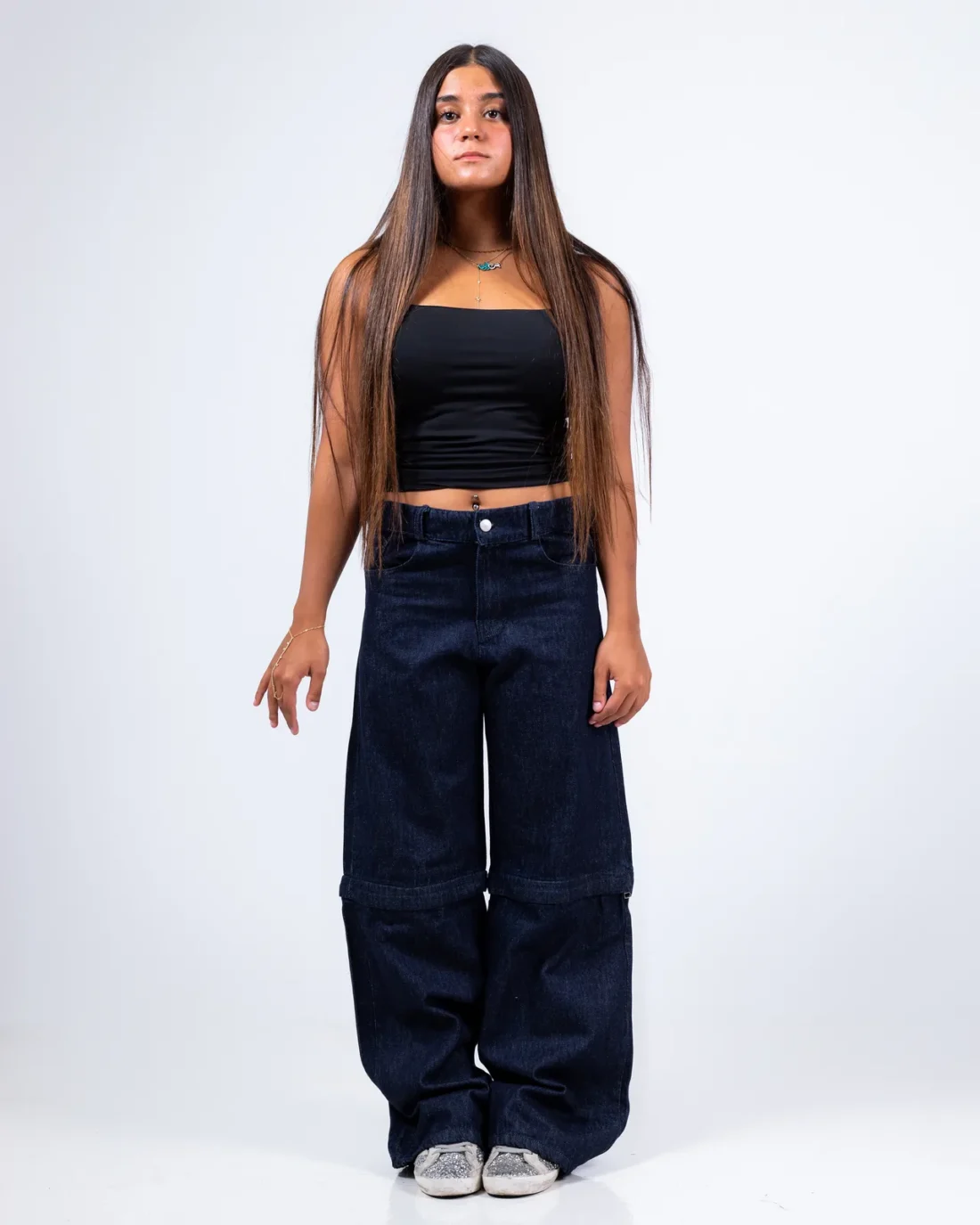 Dark Pants with Hidden Zipper/Jorts